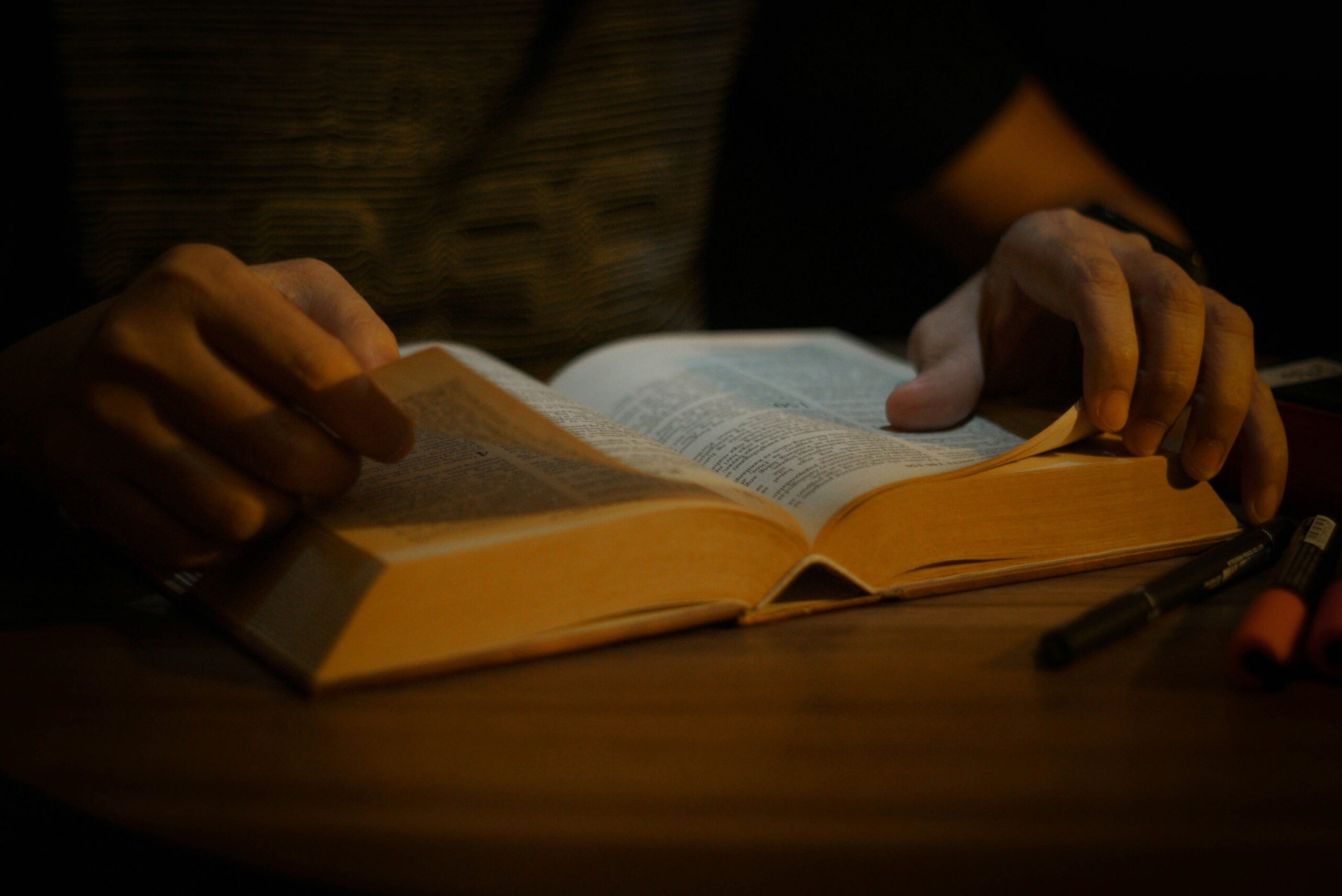 Man reading a Bible